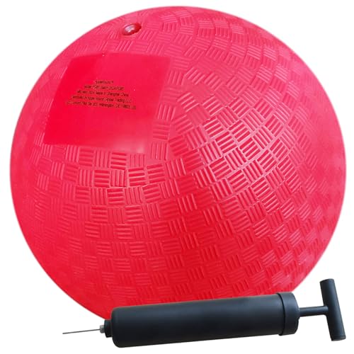 AppleRound 8.5 Inch Playground Ball with Air Pump Pack of 1 Ball with 1 Pump Official Size for Dodge Ball Handball Camps and Schools (Red)