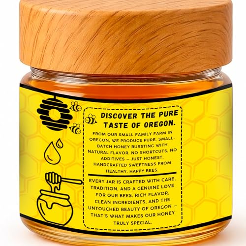 Miel pura cruda 6 oz en frasco de vidrio premium miniatura 6