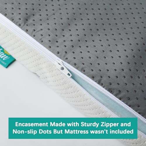 pack and play mattress protector cover zipper compatible with graco pack n play ampdream on me amppamo babe playard mattress to 15 inches waterproof viscose made from bamboo playard mattress encasement