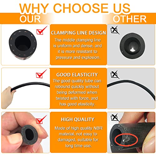 Fuel Line 1/4 Inch Id Nbr Fuel Line Hose 4An Rubber Push On Fuel Hose For Small Engines 10 Feet #TOP1