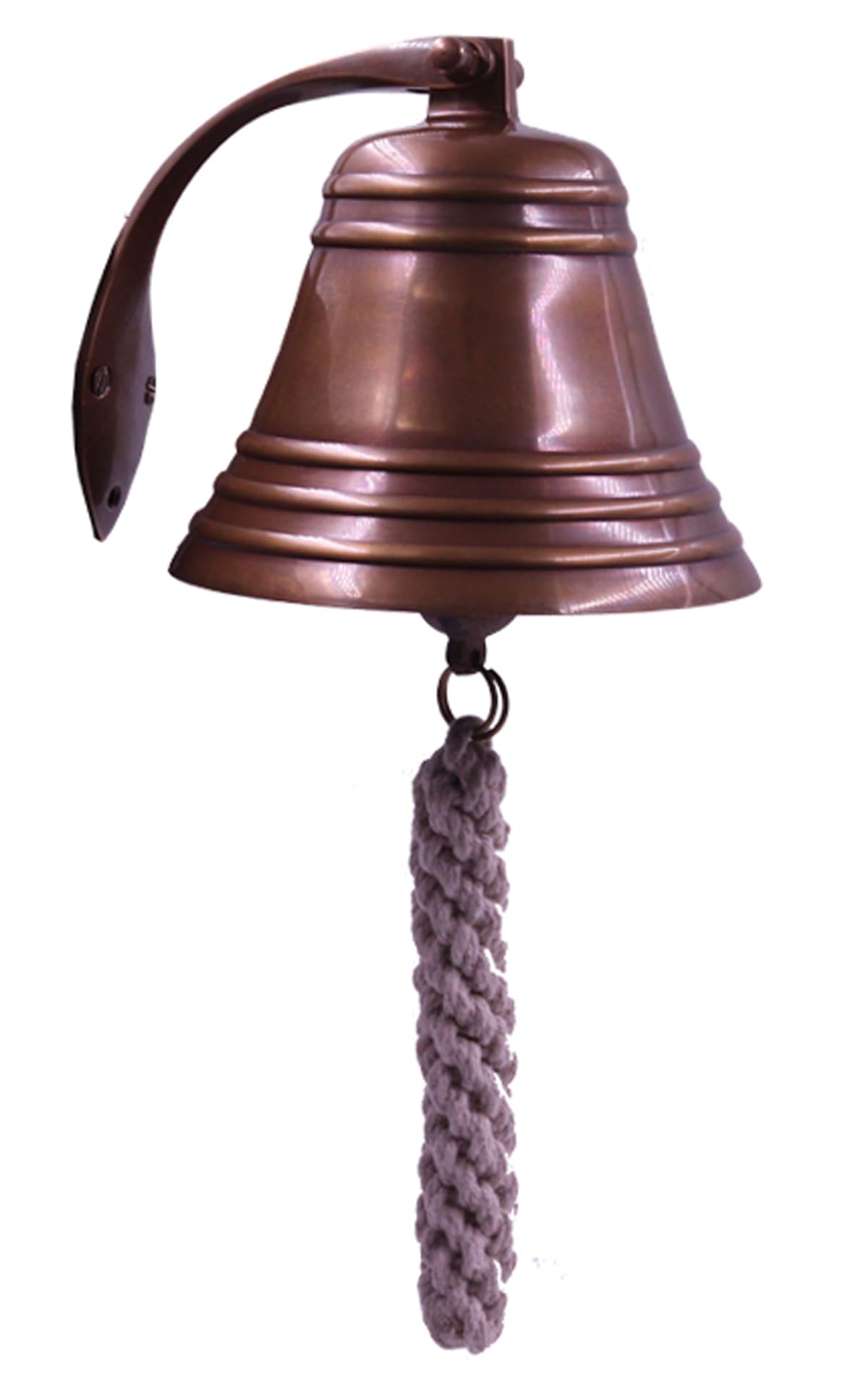 5" Solid Antique Brass Bell Quality Marine Wall Mounted Ship Hanging Bell Perfect for Dinner, Indoor, Outdoor, School, Bar, Reception, Last Order & Church by The Metal Magician