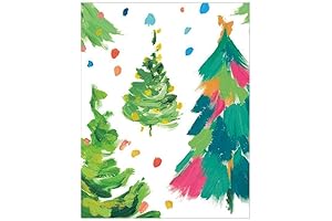 Caspari Brushstroke Trees Plantable Christmas Cards