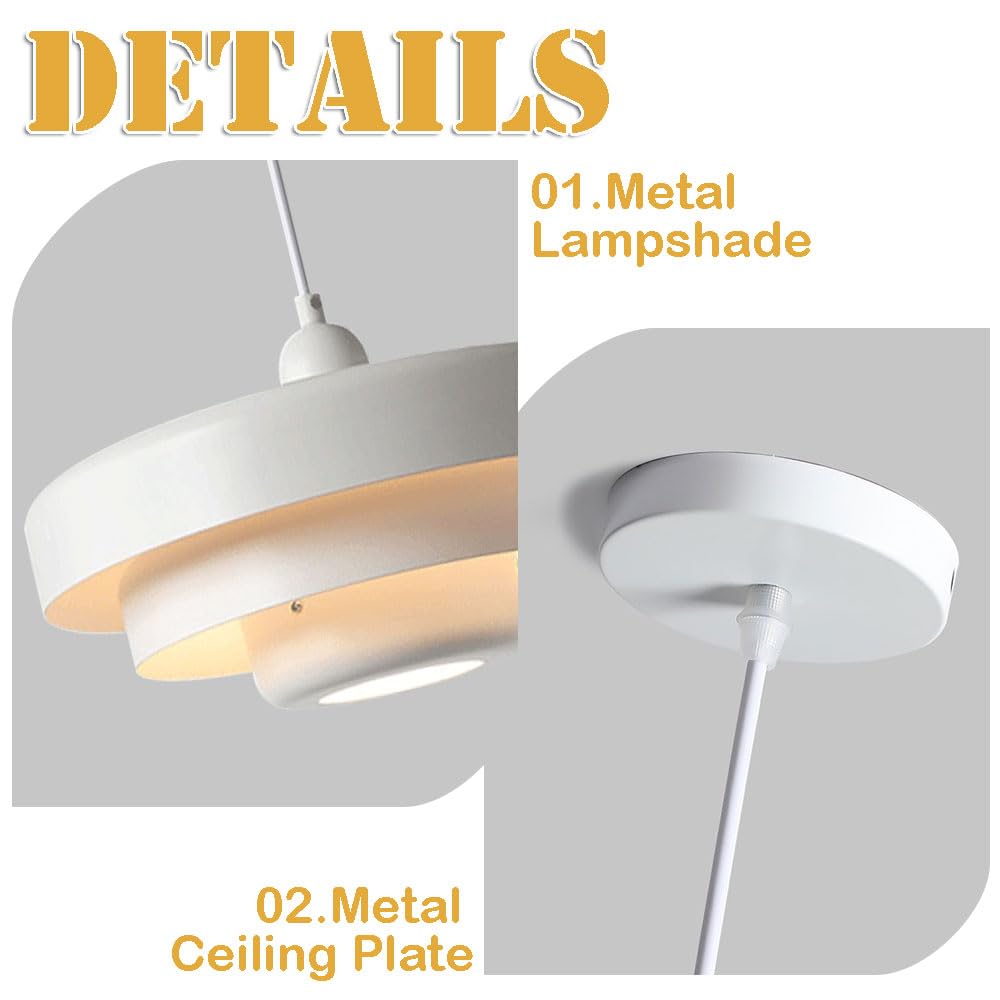 Lampada a Sospensione Minimalista in Metallo Bianco