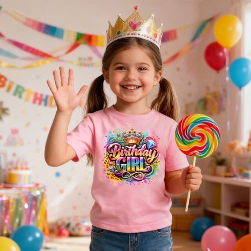 Birthday Girl Shirt 2nd 3rd 4th 5th 6th 7th 8th Girls Birthday T-Shirt Cotton Short Sleeve Tee Top2