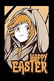 GLÜCKLICHES OSTER-ANIME-MÄDCHEN: Cooles Notizbuch-Tagebuch-Anime-Mädchen, das ein Hasen-Outfit trägt. Ostergefüttertes Notizbuch-Tagebuch - Für ... Feier - Neuheiten-thematische Geschenk-Ideen