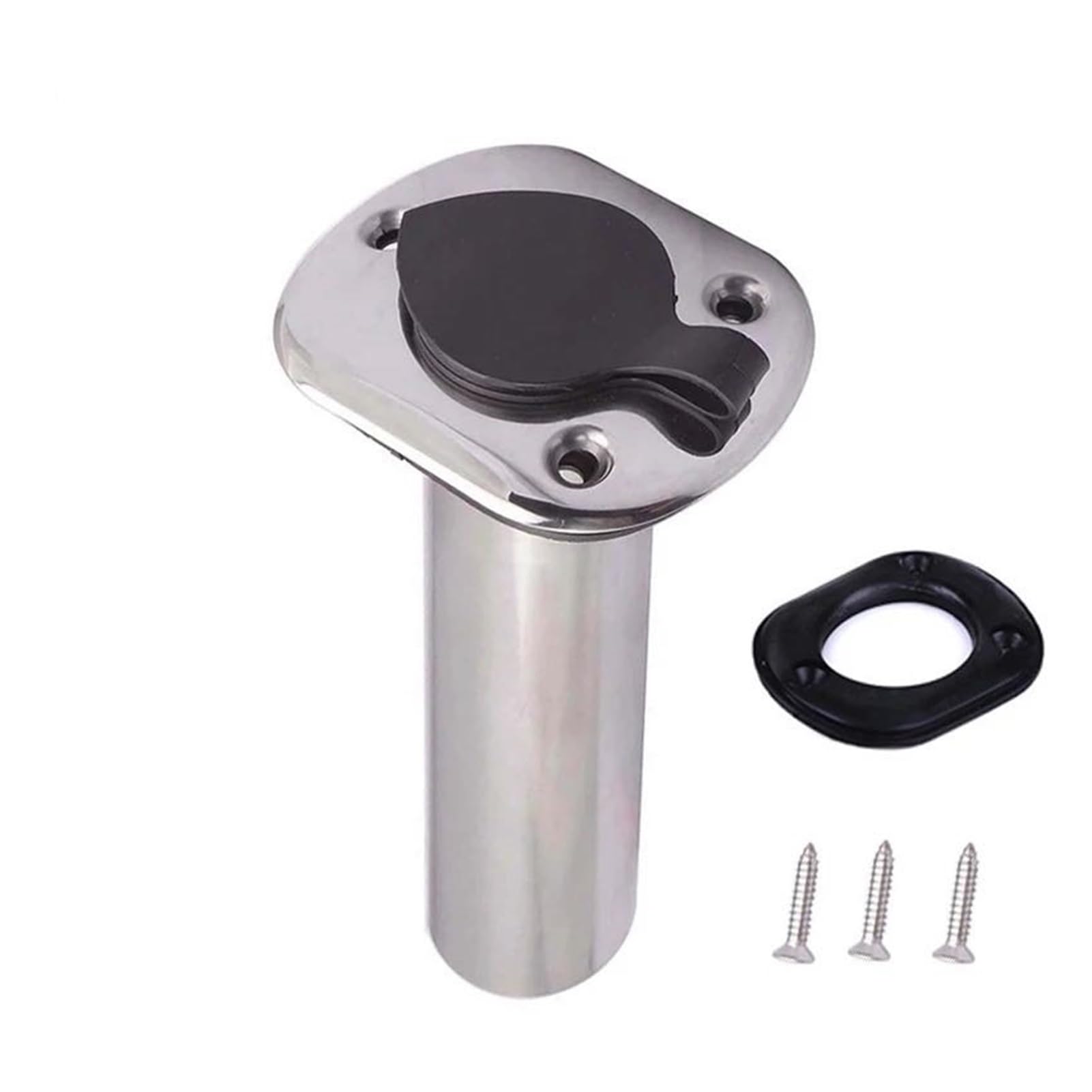 Portacanne da barca Porta da pesca in acciaio inox for barca Supporto da incasso a filo 0 ° 15 ° 30 ° PVC. Cap, tubo interno e guarnizione(30 degree)