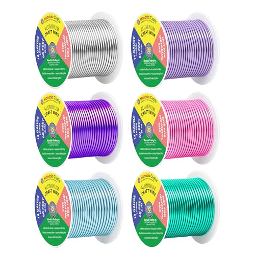 Image of Mandala Crafts 14 GA Turquoise Pink Assorted Anodized Aluminum Craft Wire | 330 FT, Colored, Flexible, Bendable for Bonsai Armature Sculpting Wire Wrapping Jewelry Making, Weather & Tarnish Resistant
