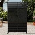 Trygoal Outdoor Privacy Screen 72" H×47" W HDPE Freestanding Decorative Privacy Panel Fence with Stand 6 Panel, Air Conditioner Fence Panels, Privacy Screen for Patio Backyard,Balcony, Pool