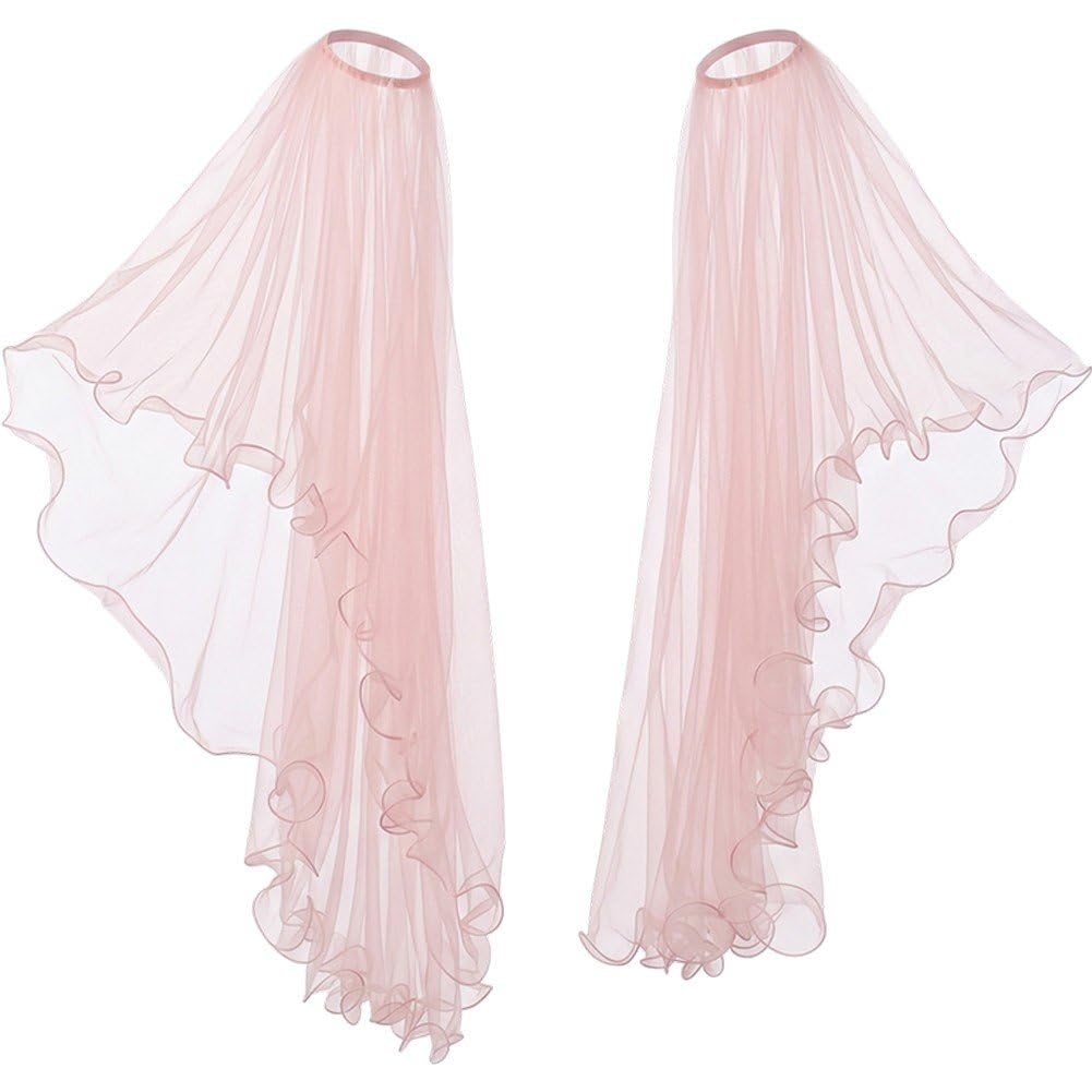 Fituenly 1 Pair Wedding Bridal Detachable Sheer Tulles Long Sleeve, Removable Shoulder Capelet Shawl Accessory for Bridal Dress