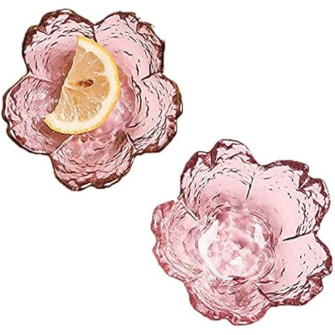 2 Piezas Mini Cuenco De Cristal con Forma de Flor de Cerezo Cover