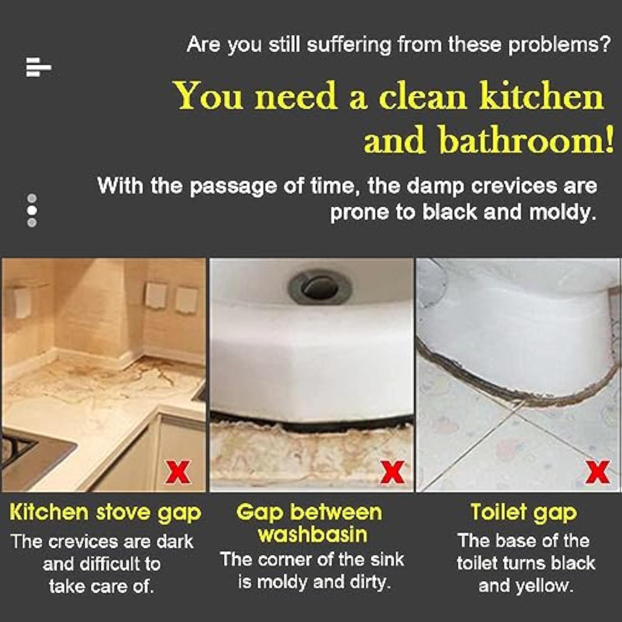 Bath Sealant Strip, Waterproof Caulk Tape for Bathroom