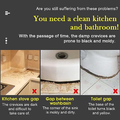 Image of Bath Sealant Strip, Waterproof Caulk Tape, Flexible and Durable Self Adhesive Tape for Bathroom, Kitchen, Tub and Wall Corner Edges, 3.2m x 3.8cm, White, Pack of 1