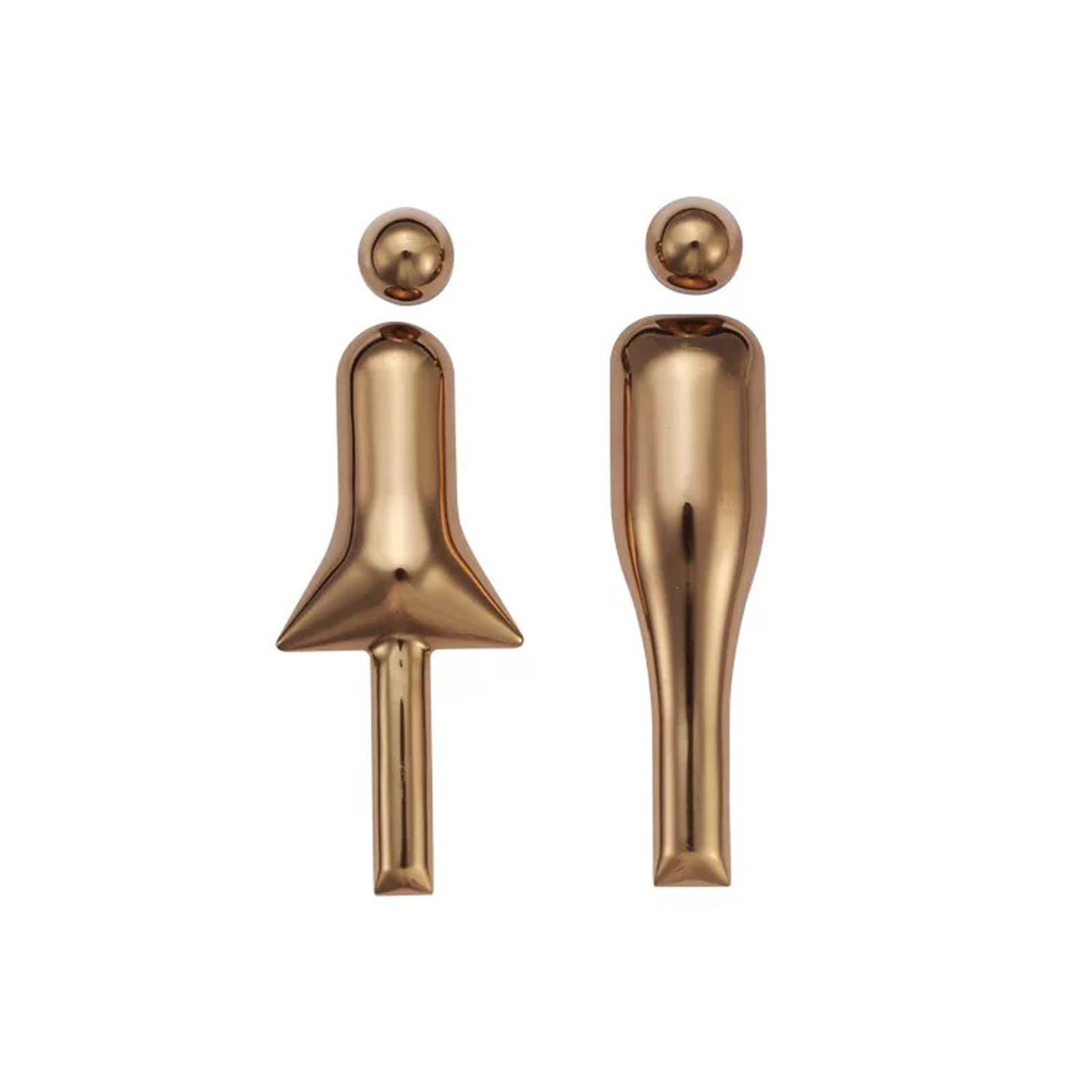 Brass Restroom Signs Men and Women Metal Bathroom Signs for Business(Rose Gold)