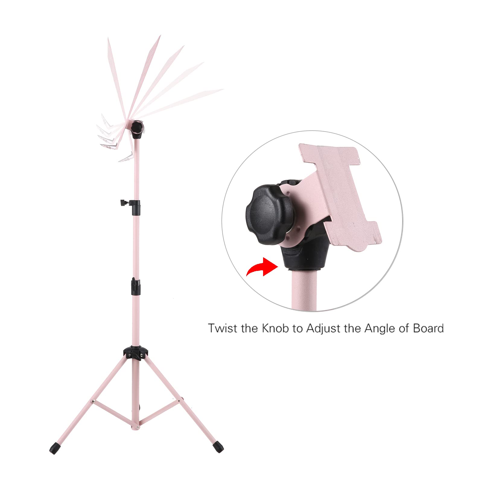 HUIOP Portable Metal Music Stand Detachable Musical Instruments for Piano Violin Guitar Sheet Music Pink,music stands - Image 2
