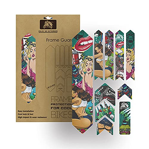 WAKAKO Bike Frame Protection Tape, Reflective Bicycle Frame Protection Film Stickers Anti-Scratch Bike Protector for Mountain Bike Road Bike Off-Road