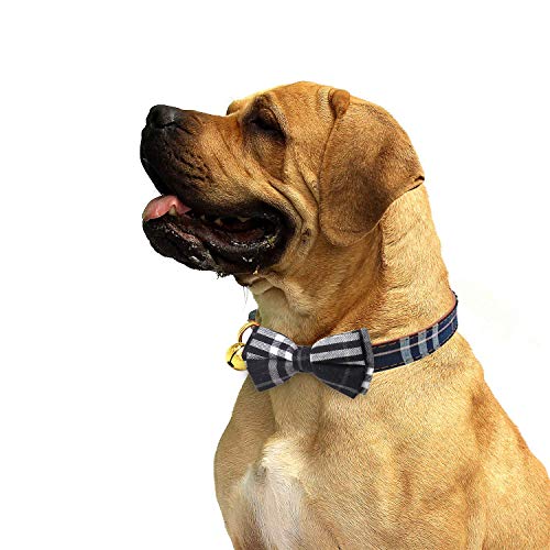 Image of 2 Pack /Set Dog Collars with Bow Tie and Bells, Adjustable Cute Dog Bow Ties Collar for Small /Medium /Large Boys and Girls Pets