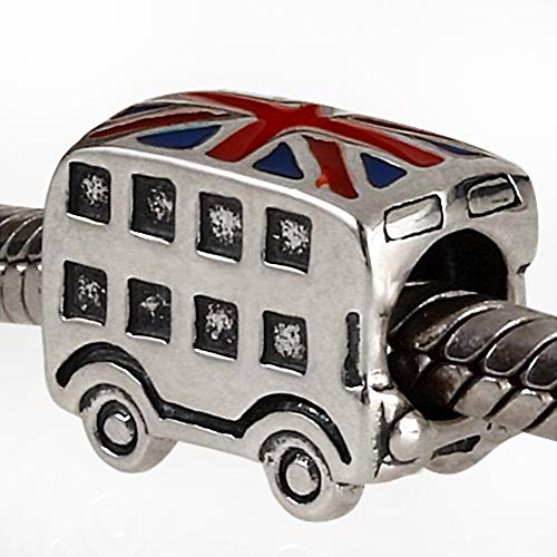 Bus Charm 925 Sterling Silver London Charm with Flag Charm of UK Charm Travel Charm for DIY Charms Bracelet2