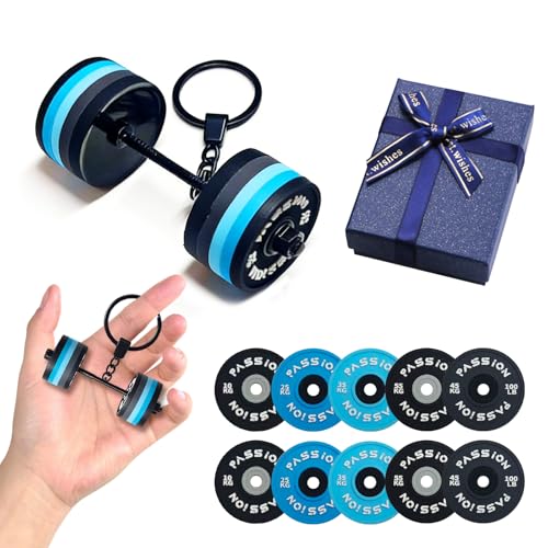 MaNeaz Portachiavi Palestra Mancuerna con Dischi Rimovibili, Gadget Fitness per