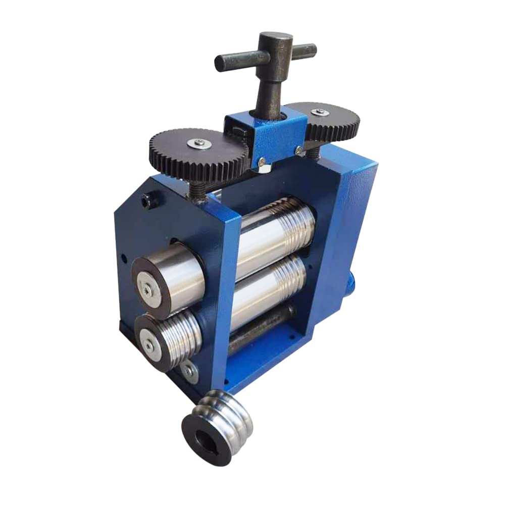 Eapmic Jewelry Rolling Mill Machine, 75mm Hand Crank Manual Combination Rolling Mill Machine DIY Gold Silver Copper Metal Wire Flat Pressed Jewelry Roller for Jewelry Making