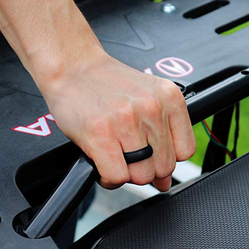 Forthee Silicone Wedding Ring For Men, Breathable Airflow Inner Curve, Mens' Rubber Wedding Engagement Bands For Crossfit Workout, Size 8 #TOP4