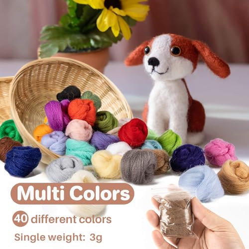 Sukh L99 40Pcs Felting Wool Roving thumb #1