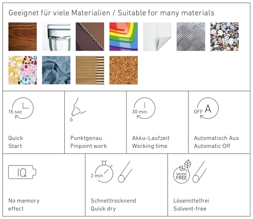 Steinel Akku Klebepistole MobileGlue 1007-S, Heißklebestift, inkl. 3 Klebesticks 7mm, kabellos, Basteln und Dekorieren