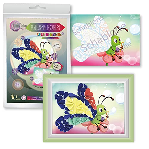 Kamary-Gallery Papierbastelset, Bastelset Schmetterling für Kinder ab 6 Jahre, Basteln nach Zahlen, 3D basteln mit Papier, Kindergeburtstag Gastgeschenk, Geschenk für Mädchen Cover