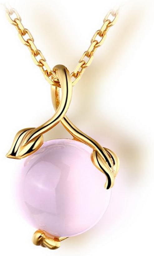 Real 925 Sterling Silver Natural Rose Quartz Pendant Necklace For Women Engagement Fine Jewelry