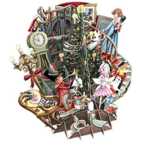 Paper D'Art Nutcracker Pop-Up Card - 3D Christmas Greeting Card with Envelope Cover
