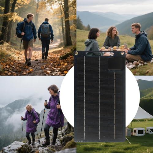 Panel solar portátil de 100W con cargador USB impermeable para móviles y camping 4