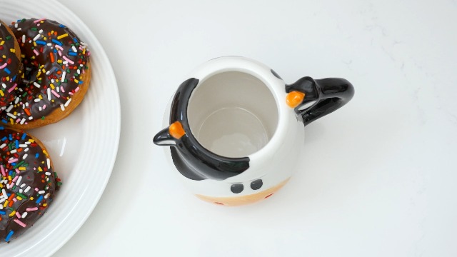 Taza de café cerámica 18 oz con diseño vaca blanco y negro miniatura 7