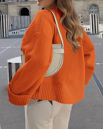 PRETTYGARDEN Women's Fall Oversized Sweaters Casual Crewneck Pullover Long Sleeve Fuzzy Chunky Knit Tops Blouse2