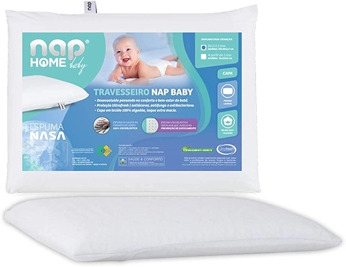 Travesseiro para bebê Nasa Visco Elástico Recém Nascido Baby Nap
