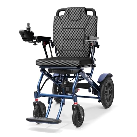 【Versión Mejorada】ByteTecpeak D14 Silla de Ruedas Eléctrica Plegable para Personas Mayores, Autonomía de 20km, Motor de 500W, Cojín de asiento engrosado, Apta para Viajes y Estándares de Embarque-Azul