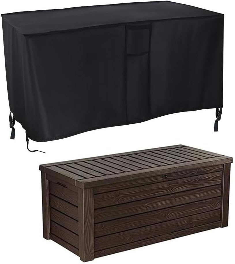 Deck Box Cover Fit for Keter Westwood 150 Gallon Resin Large Deck Box, Patio Furniture Cushion Storage Box Cover Waterproof Dustproof for Outdoor Storage Box, 63 x 30 x 25 inch