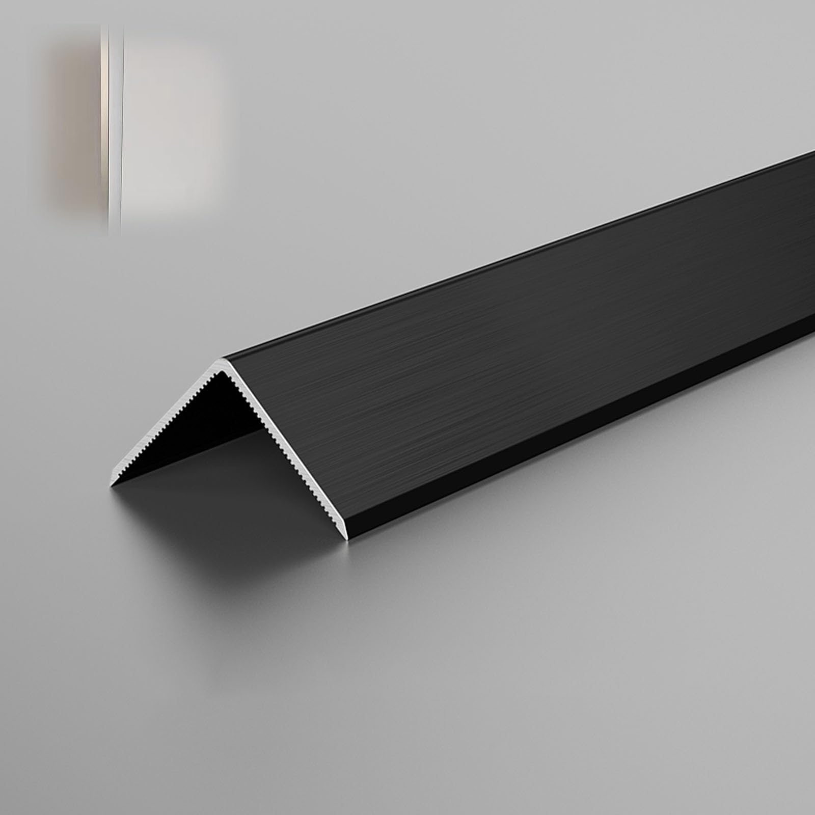 Floor Transition Strip Aluminum, 3 pcs Wall Corner Protector 1 m Floor Edging Trim Strip Stair Edge Protector for Laminate Floor/Vinyl/Tile(Brushed Black,30 mmx1 m)