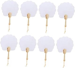 BRIGHTFUFU 8pcs DIY Painting Hand Fans Blank Japanese Style Paper Fan for Craft Educational Drawing for Weddings Parties Home Decor