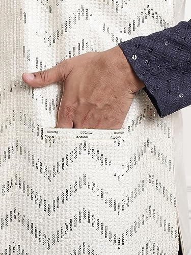 Image of SOJANYA (Since 1958 Men's Cotton Seqence Kurta & Pyjama with Nehrujacket