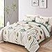 WONGS BEDDING Floral Quilt Set Queen,Green Yellow Floral Botanical Bedspread Bedding Set with 2 Pillowcase,Spring Summer Lightweight Farmhouse Coverlet Set for All Season (96