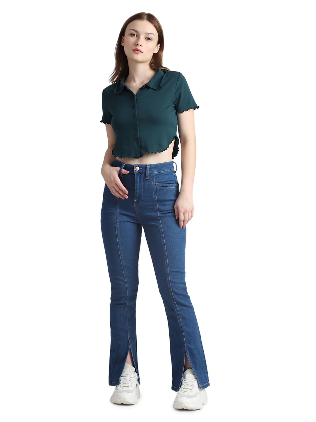 ONLY Women's Regular Fit T-Shirt (15313787-Ponderosa Pine_Ponderosa