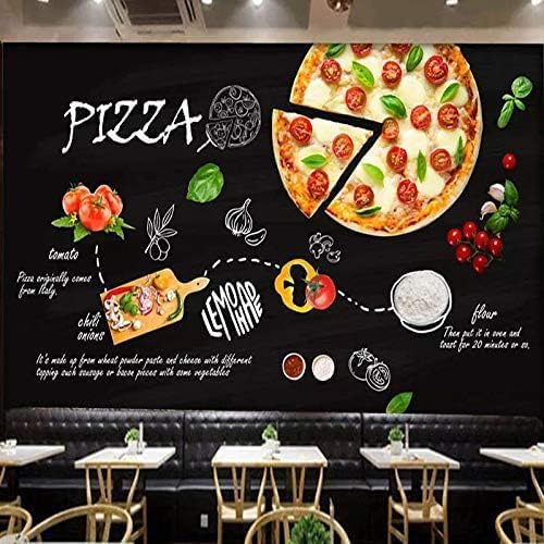 Delicious Pizza Wall Murals Peel and Stick 138x96 inch Food Theme Wallpaper, Removable Self-Adhesive Wall Murals for Bedroom Living Room Accent Wall Decal Decor - Canvas Fabric ZR-33