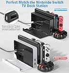 KDD Switch Controller Charging Dock Station Compatible with Nintendo Switch & OLED Model Joycons, Switch Controller Charger Dock Station with Upgraded 8 Game Storage for Nintendo Switch Joycon & Games