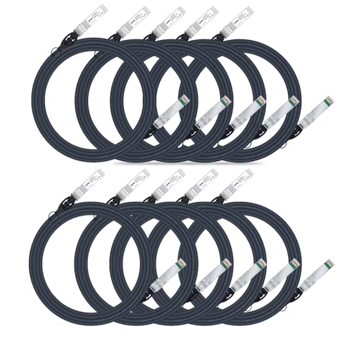 Image of ipolex 10G SFP+ Twinax Cable, Direct Attach Copper(DAC) Passive Cable, 3m (9.84ft), for Cisco SFP-H10GB-CU3M, Meraki, Ubiquiti, Mikrotik, Intel, Fortinet, Netgear, D-Link, Supermicro, TP-Link, 10 Pack