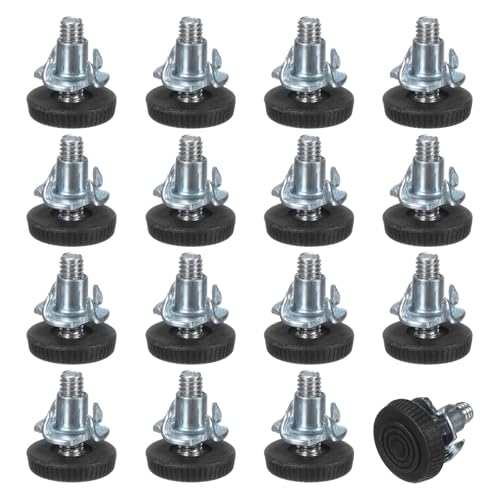 Image of M METERXITY 16-Pack Furniture Feet, M6 Thread Adjustable Furniture Levelers, Adjustable Leveling Feet Supports 5280LBS for Tables /Cabinets /Large Base Supports [Black]