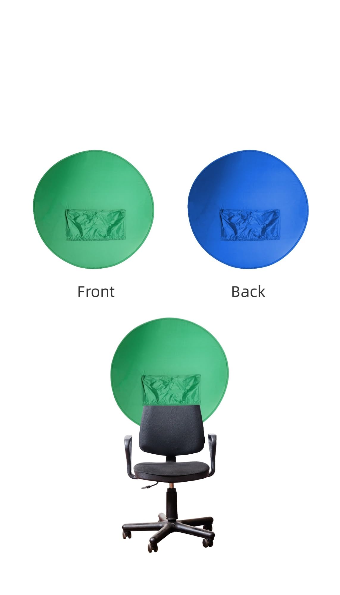 2in1 Fotografie Studio Stuhl Rückenlehne Einseitig Doppelseitig Hintergrund Hintergrund Tuch Grün Blau Bildschirm für Produktporträtaufnahmen Foto(110CM-green-T)