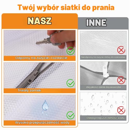 Dntorx 6 sztuk siatek na pranie do pralki, worek na pranie w 4 rozmiarach