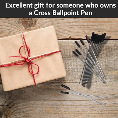 10 x Pack Black Ballpoint Pen Refills, Medium Size Tip 11.6cm, Cross 8513 Compatible, Ball Pen Ink Cartridges Fits Cross Ballpoint Pens for Smooth Writing (10) - Image 6