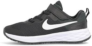 NIKE(ナイキ) 女の子 キッズ 子供靴 運動靴 通学靴 ランニングシューズ スニーカー レボリューション6NNPSV 軽量 カジュアル スクール 学校 REVOLUTION 6 NN PSV DD1095 ブラック/ホワイト/D 22.0cm