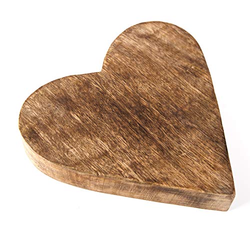 Logbuch-Verlag 1 großes Herz aus Holz 20 cm Holzherz massiv Dekofigur Geschenk Hochzeit Valentinstag Muttertag