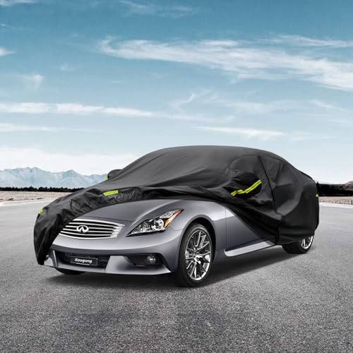 Image of Kaugung 7 Layers Car Cover Custom Fit Infiniti G20 /G25 /G35 /G37 from 2002 to 2025, Outdoor Waterproof All Weather Sun Rain Dust Snow Protection with Zipper Door.(USA Warehouse,Within 3-7 Days)